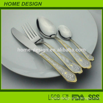 Stainless steel golden cutlery set for Dubai design
